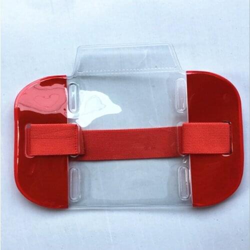 PVC Card Transparent Adjustable Strap Card Holder ID Badge Elastic Arm Band Card Holder Buisness Card Holder Office Supplies