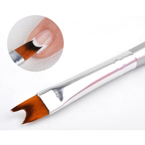 WiRinef 1Pc Nail Art French Half Moon Smile Silver Pen Brush Black Drawing Manicure DIY Painting Nail Art Tool