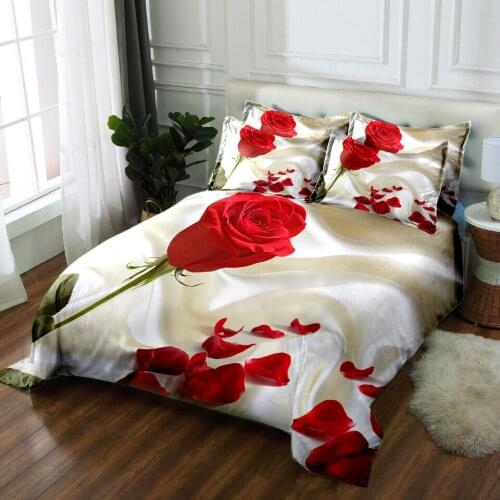 Twin Full king Queen girls wedding Rose bedding set California king 3D bedsheet Duvet bed cover Pillowcase parure de lit adulte