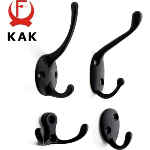 KAK 5pcs/lot Zinc Alloy Bronze Clothes Hangers Wall Hooks Coat Bag Hat Hanging Hooks Bathroom Kitchen Anitque Racks with screws
