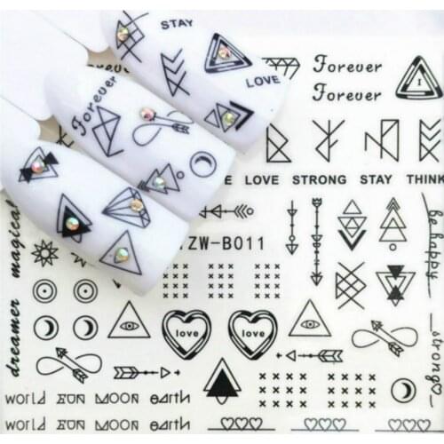 LOLEDE Black and White Arrow Color Sequins Nail Art Glitter Flakes UV Gel Polish Star Heart Flower Paillette Decor Tools 9999