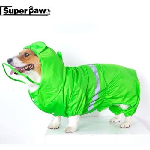 Fashion Cute Dog Raincoat For Small Medium Dogs Rain Coat Pet Clothes Corgi Shiba Inu Schnauzer Pug Waterproof Jacket CTC06