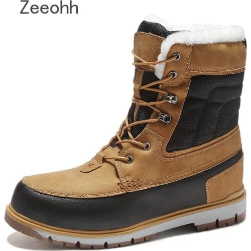 Men Winter Warm Plush Oxfords Shoes Warm Ankle Botas Hombre Platform Snakers Snow Boots Work safety shoes for male