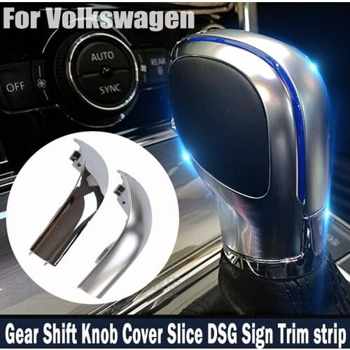 ABS Chromed Car Gear Shift Knob Head Cover Cap Trim For VW Passat B7 B8 CC R20 Gear Head Cap Slice Car Accessories