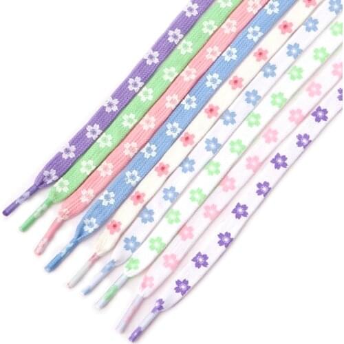 New Sakura Shoelaces Flat Little Daisies Shoe laces Canvas Sneakers Shoelace AF1 Laces Shoe Strings 100/120/140/160CM