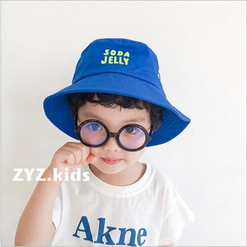 Children Cotton Panama Peaked Hats Boy Girl Toddler Spring Summer Fisherman Bucket Hats Kid Embroidery Sun Cap Baby Accessories