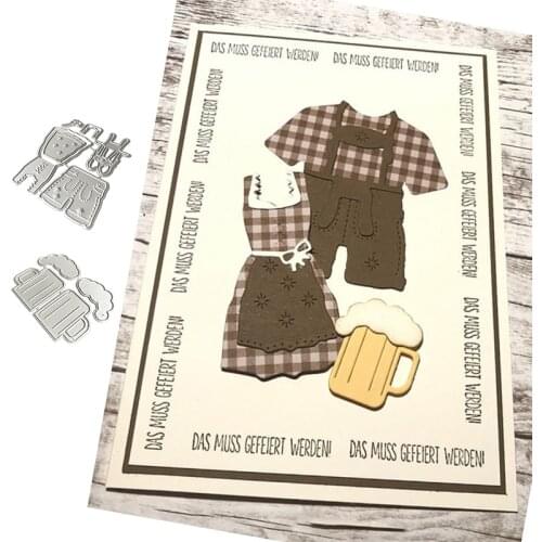 Beer Clothes Metal Cutting Dies Stencil Scrapbooking DIY Album Stamp Paper Card Embossing Decor Craft New Dies for 2020