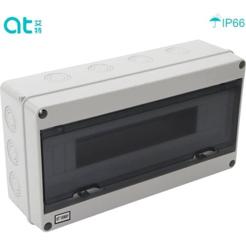 18 Ways Plastic Electrical Distribution Box Waterproof MCB Box Panel Mounted Distribution Box