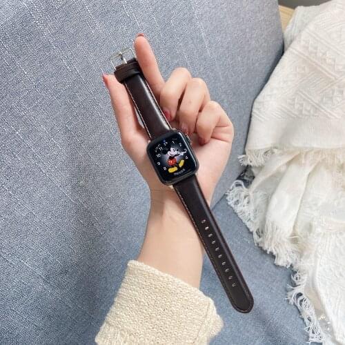 Genuine leather Loop for Apple Watch Band series 1 2 3 4 5 6 se for iwatch 40mm 44mm Strap 38mm 42mm