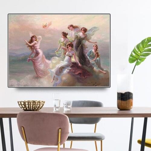 Citon Edouard Bisson《Dance Of The Nymphs》Canvas Art Oil Painting Famous Artwork Picture Modern Wall Decor Home Decoration