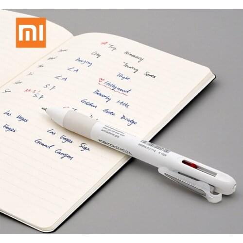 Original Xiaomi KACO 4 In 1 Multifunction Pens 0.5mm Black Blue Red Refill Gel Pen Mechanical Pencil Japanese ink Office School