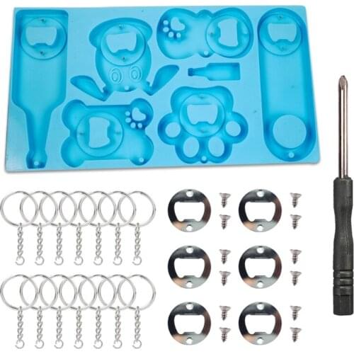 Corkscrew Silicone Mold Bottle Opener Beer Spanner Jewelry Casting Molds for DIY Crafts Making Bottle Opener Molds Kit