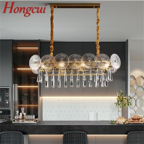 Hongcui Chandelier LED Oval Pendant Lamp Postmodern Home Creative Light Fixture for Living Dining Room