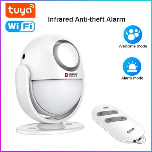 Tuya Smart Home Wifi 360° PIR Motion Sensor Infrared Anti-theft Alarm Remote Control Doorbell For Garage Shop Home Security