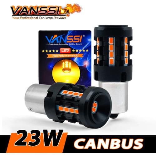 2pc 7440A T20 Wy21W Car LED Turn Signal Light Bulbs 7440 Anti Hyper Flash Built-in load resistor True Yellow Extremely Bright