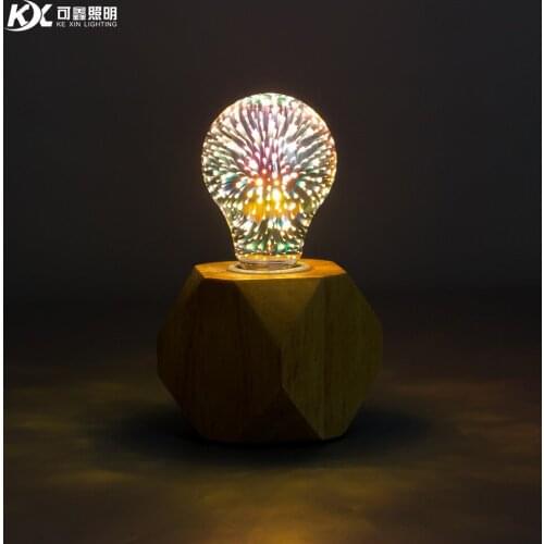 Party Decor A60 3d Fireworks Bulb Christmas Atmosphere Decoration Colorful Glass Creative Cross Border Hot Sale Lightbulb Leds