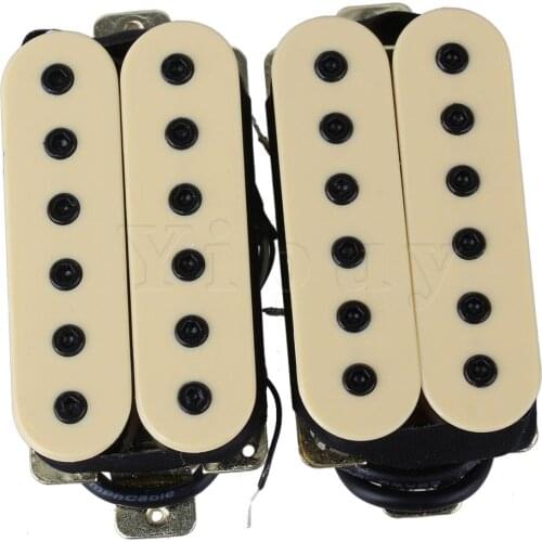 Yibuy Electric Guitar Neck Bridge Pickup Humbucker Double Coil Creamy-White High Output