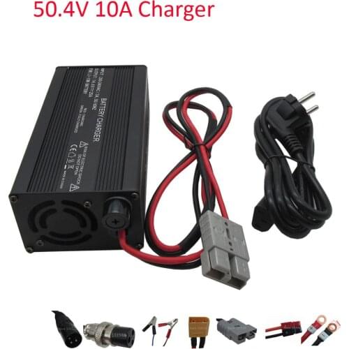 600W 43.2V 44.4V 12S Li-ion charger Output 50.4V 10A GX16 XLRM XT60 XT90 Connector Used for 44.4V electric bike battery pack