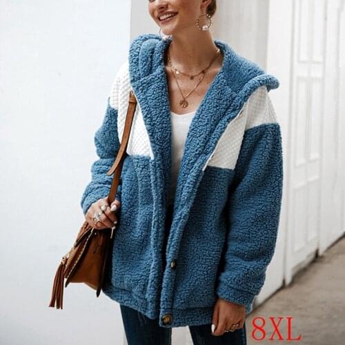 Autumn and winter large size womens hoodie 4XL-8XL fashion pocket single-breasted drop shoulder sleeve hooded jacket bust 136CM