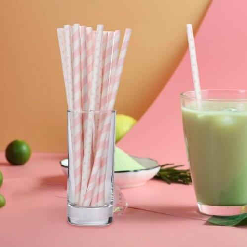 1 Bag Drinking Straw Eco-friendly Disposable Kraft Paper Creative Lightweight Colorful Cup Straw Home Party Small Tool Supplies