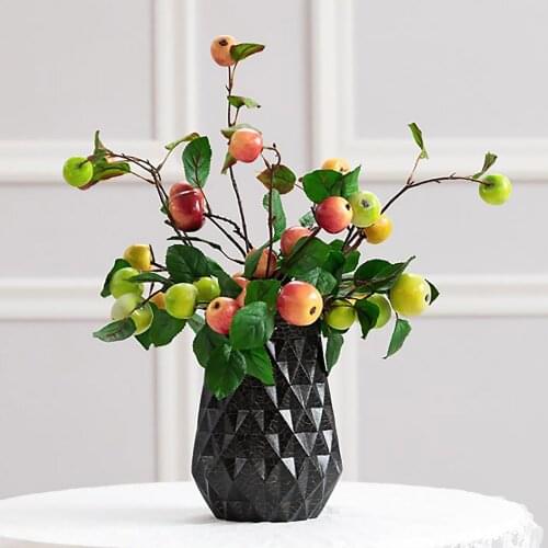 1 PCS 48cm Beautiful Artificial Lemon Apple Plum Fruit Branch Home Garden Decoration