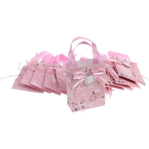 12 Pieces Shower Candy Gift Bags Mini Tote Birthday Party Favor Decor