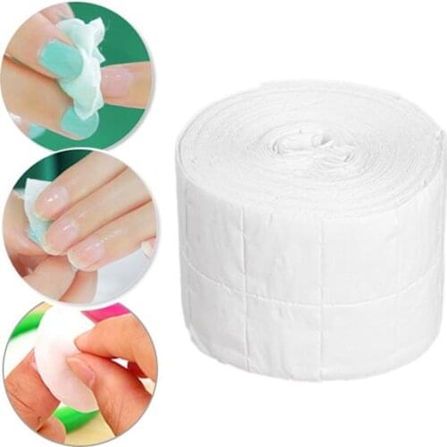 300pcs 1 Roll Lint Free Nail Art Makeup Polish Remover Cleaner Wipe Cotton Pads Nail Wipes Pads Paper Nail Polish Remover