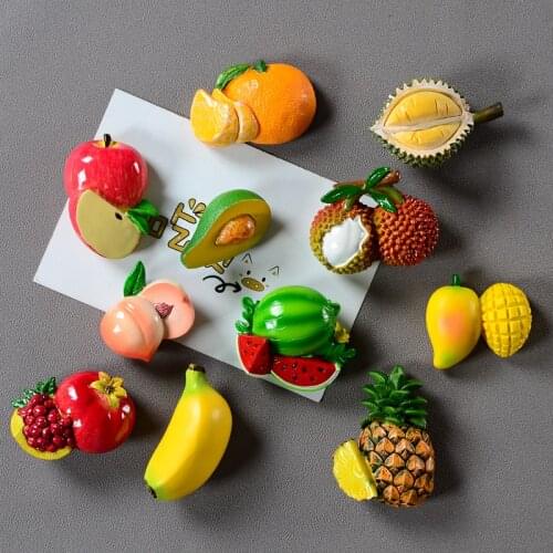3D Simulation Fruit Fridge Magnets Message Post Strawberry Banana Magnet Decoration Stereo Cherry Lemon Refrigerator Stickers