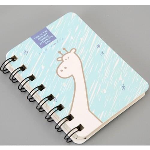 A7 Cartoon Animal Rollover Coil Learning Goods Small Notebook pocket Mini-portable notebook