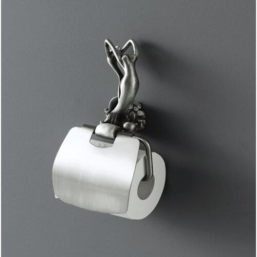 MB-096Bathroom Accessories Bath Hardware SetAncient silver Fairy Toilet Paper Holder Towel Rack Tissue Holder Roll Paper