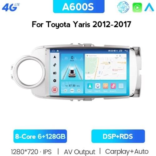 CARPLAY Android 10 Car Radio GPS Multimedia Player For Toyota Yaris 2012 2013 2014 2015 2016 2017 Video Navigation 2 Din SWC DVD