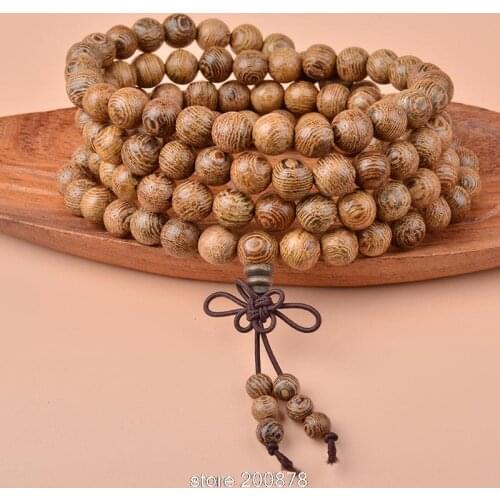 Buddhist 108 Wenge Prayer Beads Mala 6/8mm Fashion Wooden Bracelets Free Shipping BRO503