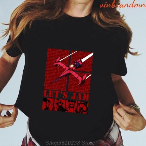CowBoy Bebop 3, 2, 1 lets jam Awesome Artsy Women T shirts Heavy Metal Style Female Cool Sleeve T-shirt Funny Design Top Tshirt