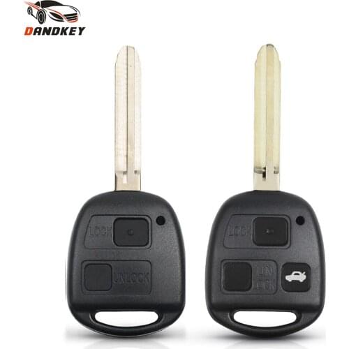 Dandkey 2 Buttons Remote Key Case Styling Cover Shell For TOYOTA CAMRY RAV4 Corolla PRADO YARIS Uncut Blade