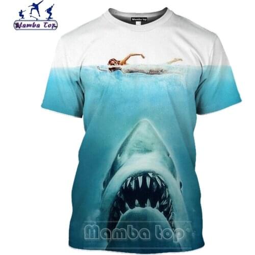 Mamba Top Whale Shark Tshirt Men Summer 3D Print Marine Animal Porbeagle Attack Humans Beauty Swim T Shirt Women Cosplay Clothes