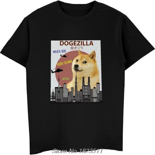 Hot Sale Fashion Funny Dogezilla T-Shirt | Funny DOGE MEME Shiba Inu Dog Tees Men Tshirt Harajuku Streetwear