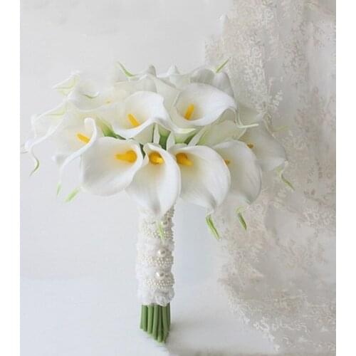 2pcs/pack Artificial Calla Lily Bouquet Bride Hand Bouquet Bride Hand Flower