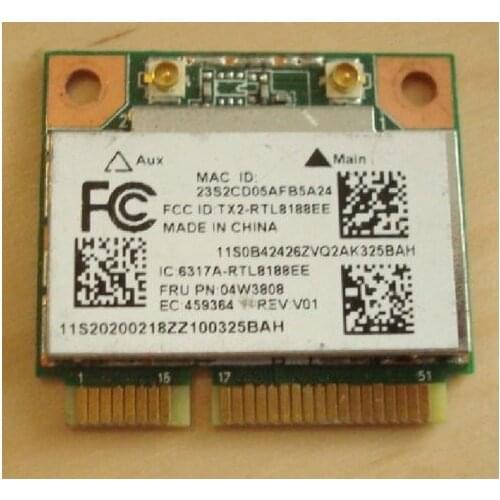 Wireless Adapter Card for Ralink RTL8188ee Half Mini PCIe Wlan Card FRU:04W3808 / 04W3819 For Lenovo Thinkpad E145 E545 B4400