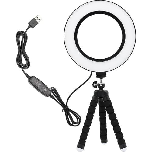 New Photography Dimmable LED Selfie Ring Light Makeup Photo Studio Lamp For Video VK Live Show With USB Plug Table Tripod Stand