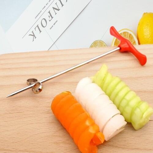 Creative Fruit Vegetable Spiral Cutter Twist Knife Stainless Steel Spiral Coiler Manual Roller Shredder Grater Kitchen Gadget