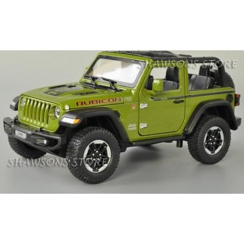1:20 Scale Diecast Metal Car Model Jeep Wrangler Rubicon Miniature Replica Pull Back Toy With Sound & Light Large
