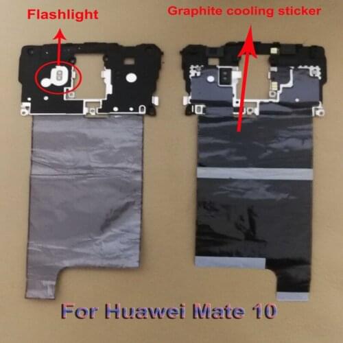 Mate10 Original Back Frame shell case cover on the Motherboard with Flashlight lens graphite sticker For Huawei mate 10 repair