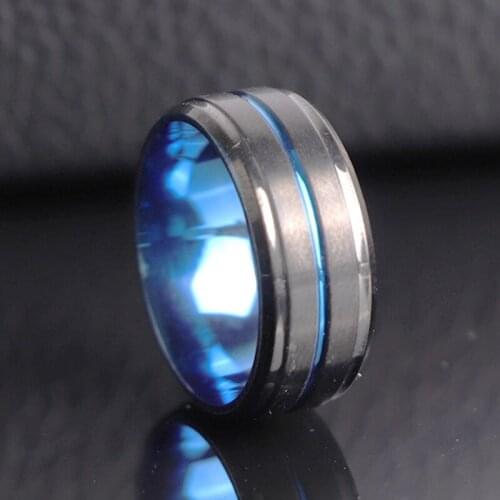 Fashion Simple 8mm Stainless Stee Ring Trendy Men Accessories Jewelry For Male Valentines Day Gift Classic Charm Mens Ring