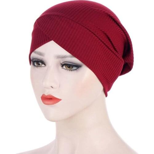 Muslim Turban Cap Beanie Hats for Women Solid Cotton Inner Hijabs Bonnet Arab Wrap Head Hijab Underscarf Caps Islamic Turbantes