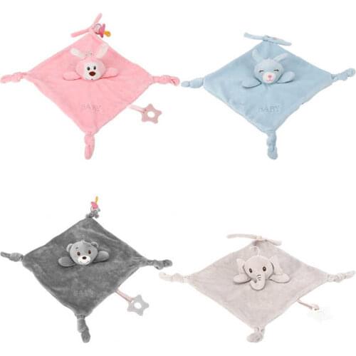 Soft Smooth Plush Stuffed Newborn Comforter Plush Toy Soothing Baby Animal Handkerchief Soft Baby Towel Blanket Toy For Children