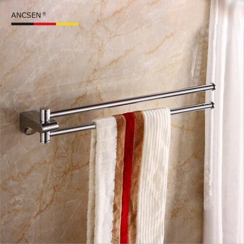 Wall Mount Copper Bathroom Swivel Towel Bar New and brief 2-3-Arm Swing Hanger Towel Rack Space Saving Rotating Towel Rail
