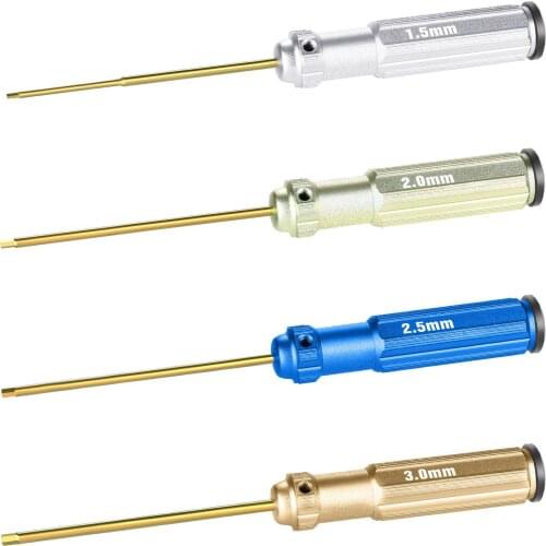 NEEWER Titanium Nitride TiNi Hex Driver Wrench Adapter 4 Piece Set 1.5mm/2mm/2.5mm/3.0mm