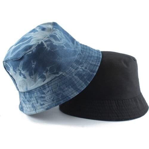 Denim Bucket Hat Reversible Foldable Fishing Hats For Men Women Hunting Cap Outdoor Fisherman Hat Panama Bucket Cap