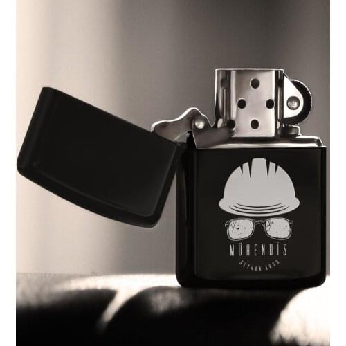 Personalized Professional Engineer Gasoline Black Metal Cigarette Lighter-4