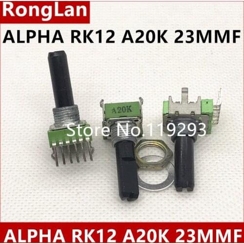 [SA]Taiwan ALPHA RK12 Potentiometer A20K 23MM shaft--10PCS/LOT